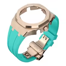 Compatible with Casio screw free 4th generation GA-2100 modified stainless steel case strap 5th generation AP silicone version
