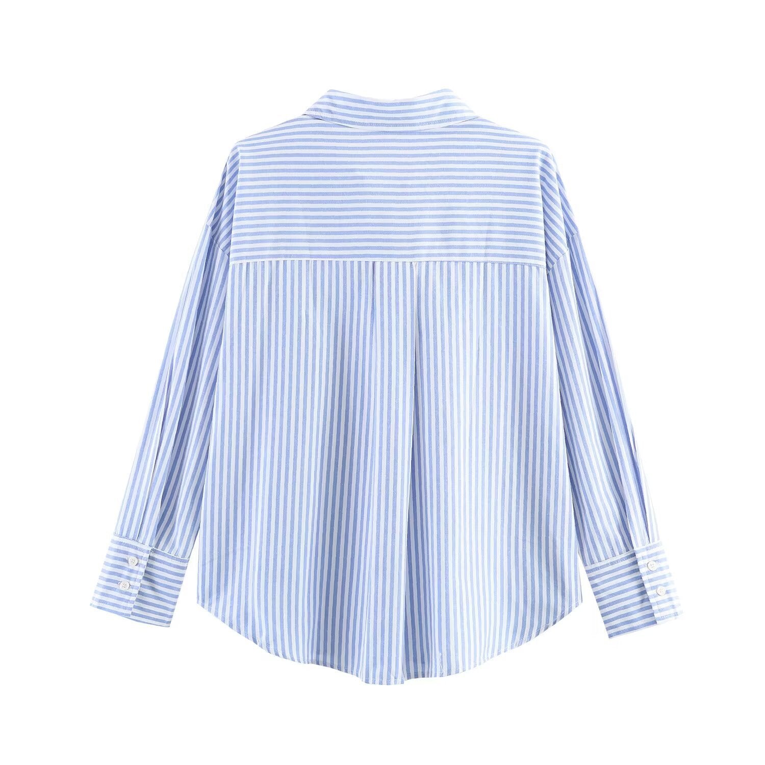 Minimalist style loose and versatile striped shirt