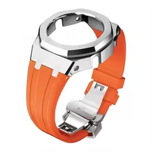 Compatible with Casio screw free 4th generation GA-2100 modified stainless steel case strap 5th generation AP silicone version