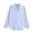 Minimalist style loose and versatile striped shirt