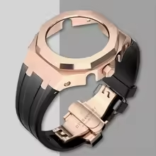 Compatible with Casio screw free 4th generation GA-2100 modified stainless steel case strap 5th generation AP silicone version