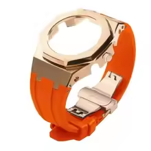 Compatible with Casio screw free 4th generation GA-2100 modified stainless steel case strap 5th generation AP silicone version
