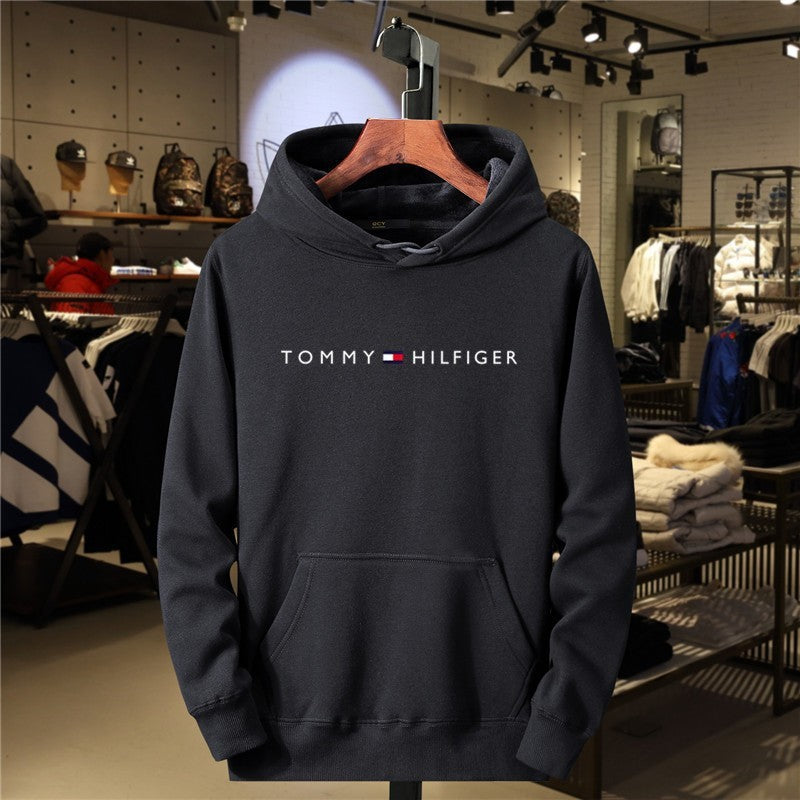 Fleece Men's Hoodie, Casual Print Hooded Sweatshirt, Streetwear Style, Outerwear