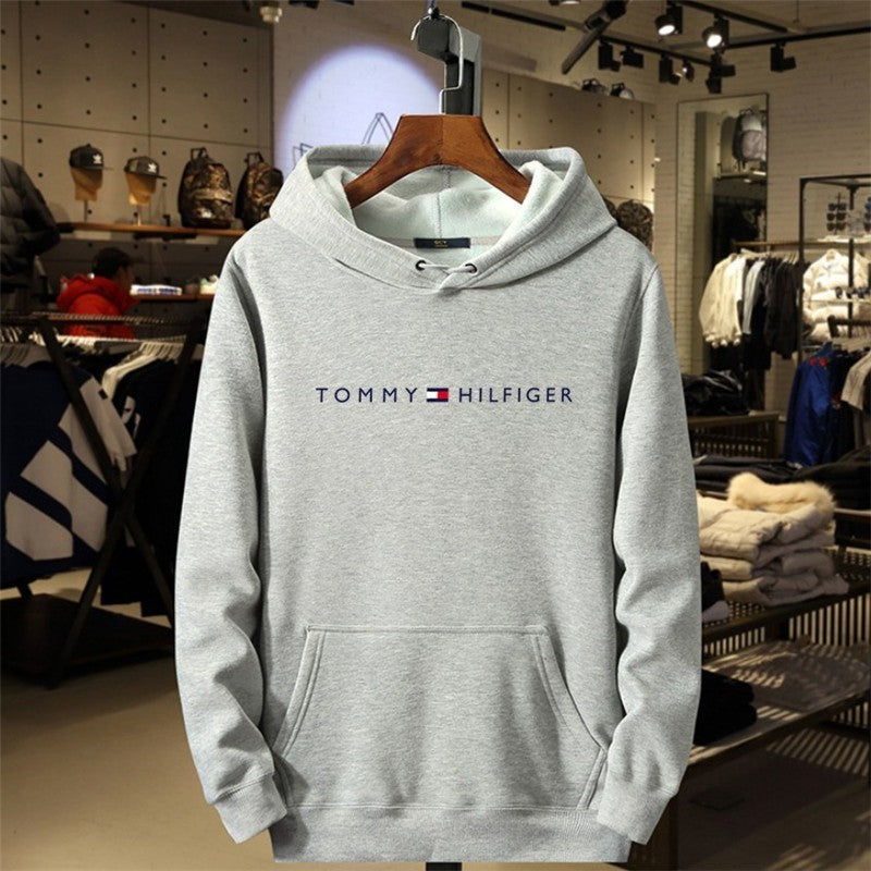 Fleece Men's Hoodie, Casual Print Hooded Sweatshirt, Streetwear Style, Outerwear