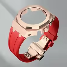 Compatible with Casio screw free 4th generation GA-2100 modified stainless steel case strap 5th generation AP silicone version