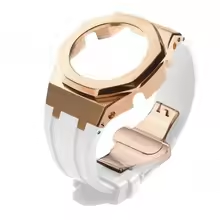 Compatible with Casio screw free 4th generation GA-2100 modified stainless steel case strap 5th generation AP silicone version