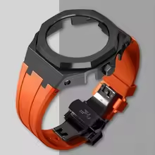 Compatible with Casio screw free 4th generation GA-2100 modified stainless steel case strap 5th generation AP silicone version