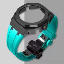 Compatible with Casio screw free 4th generation GA-2100 modified stainless steel case strap 5th generation AP silicone version