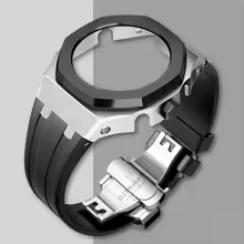 Compatible with Casio screw free 4th generation GA-2100 modified stainless steel case strap 5th generation AP silicone version