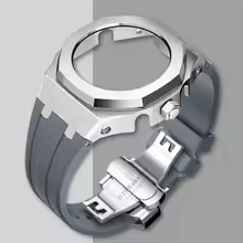 Compatible with Casio screw free 4th generation GA-2100 modified stainless steel case strap 5th generation AP silicone version