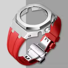 Compatible with Casio screw free 4th generation GA-2100 modified stainless steel case strap 5th generation AP silicone version