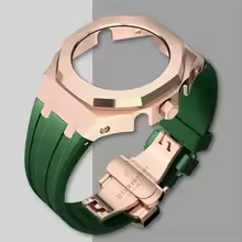 Compatible with Casio screw free 4th generation GA-2100 modified stainless steel case strap 5th generation AP silicone version