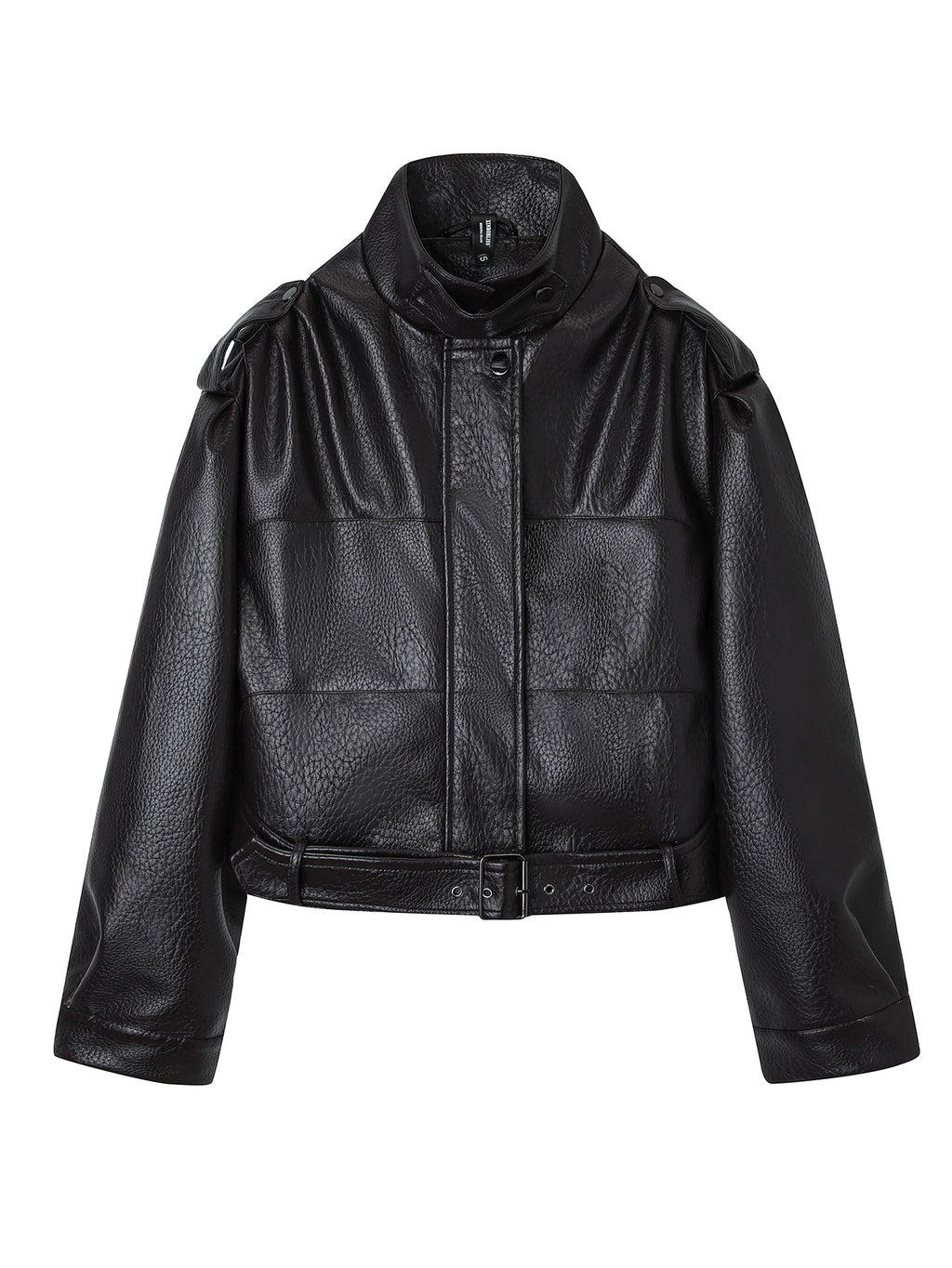 Stylish Short Vintage Biker Leather Jacket for Women, Stand Collar, Slim Fit, Fashionable Autumn and Winter Outwear