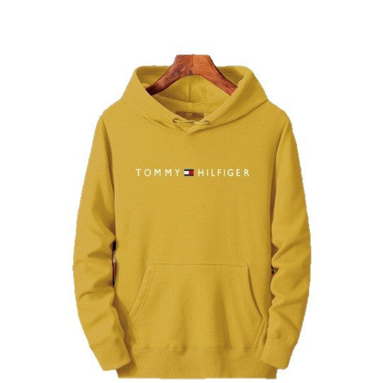 Fleece Men's Hoodie, Casual Print Hooded Sweatshirt, Streetwear Style, Outerwear
