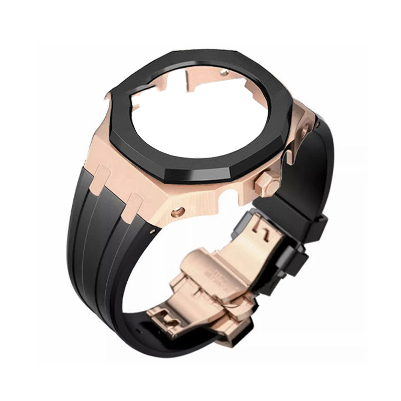 Compatible with Casio screw free 4th generation GA-2100 modified stainless steel case strap 5th generation AP silicone version